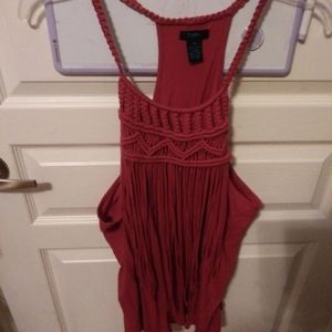 Tank top with fringe
